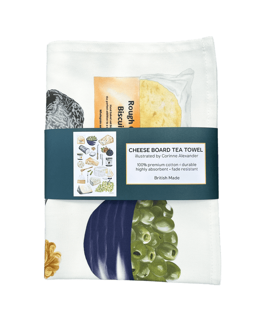 Corinne Alexander - Cheese Board Tea Towel - British Made – Cheese Lovers Gift