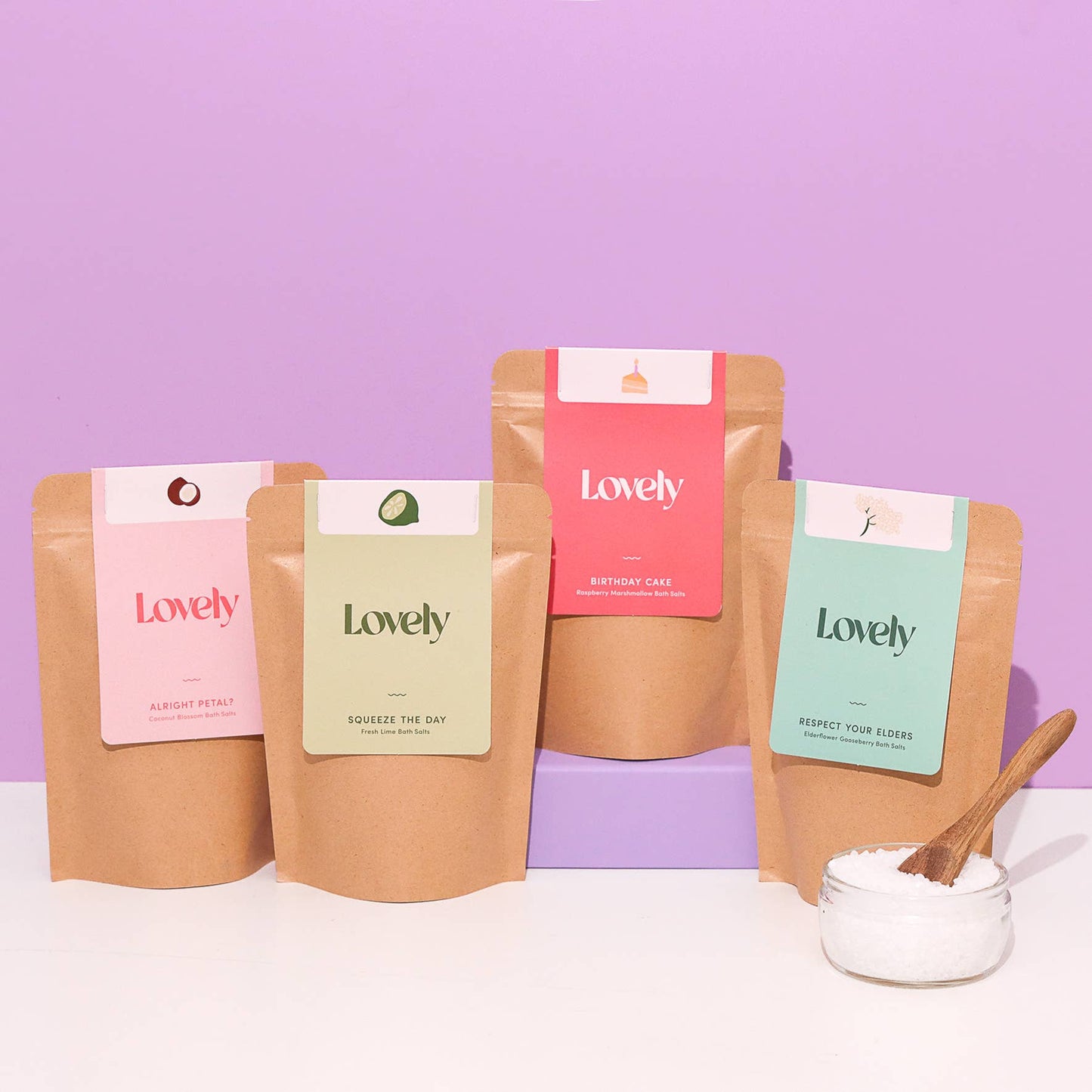 Lovely Skincare - Bath Salts - Birthday Cake - Raspberry Marshmallow