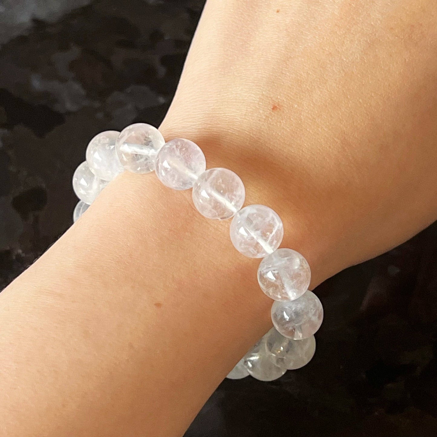 Ninaouity - Crown Chakra Natural White Phantom Quartz Crystal Bracelet