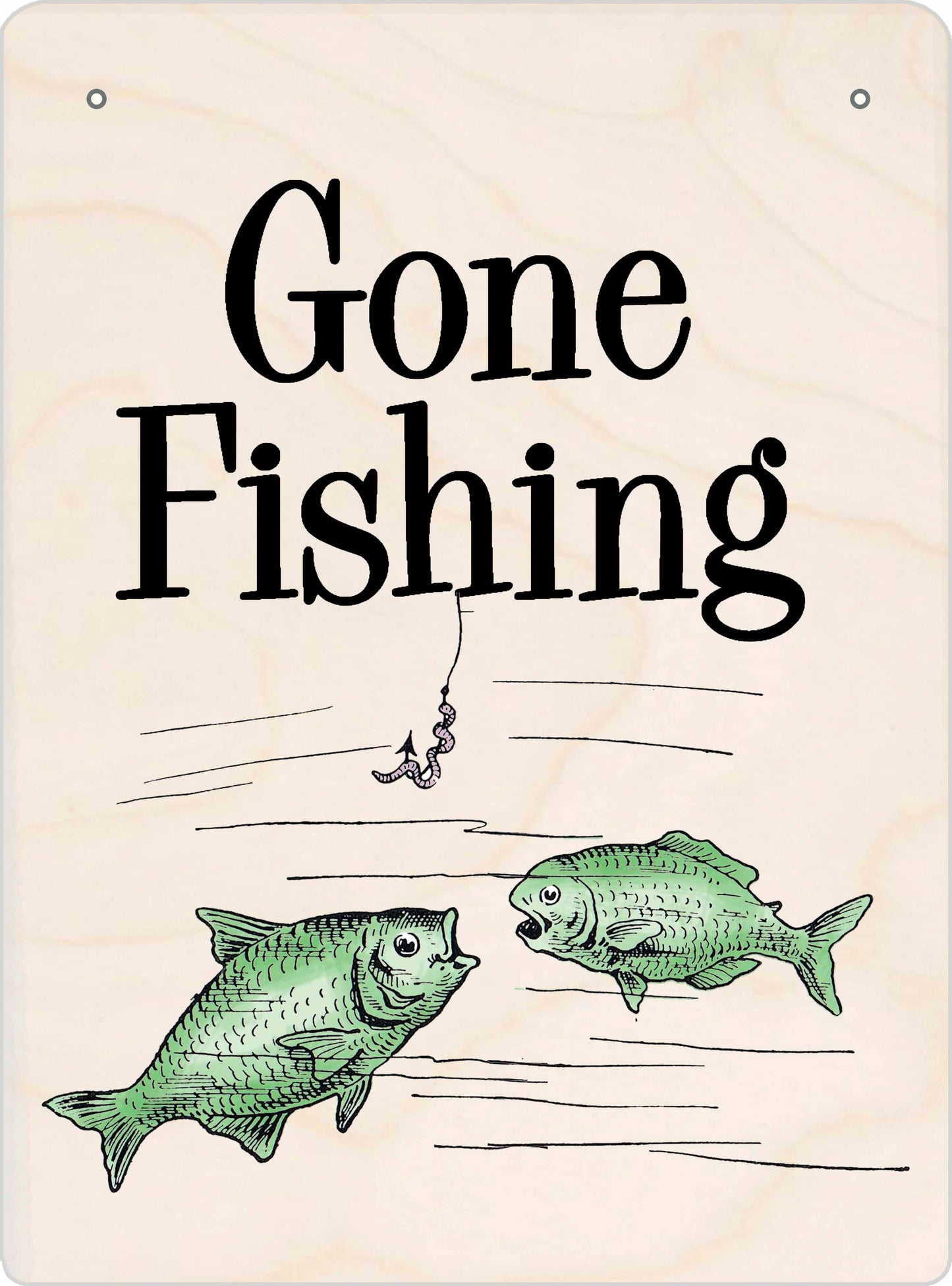 The Wooden Postcard Company - GONE FISHING wooden mini sign
