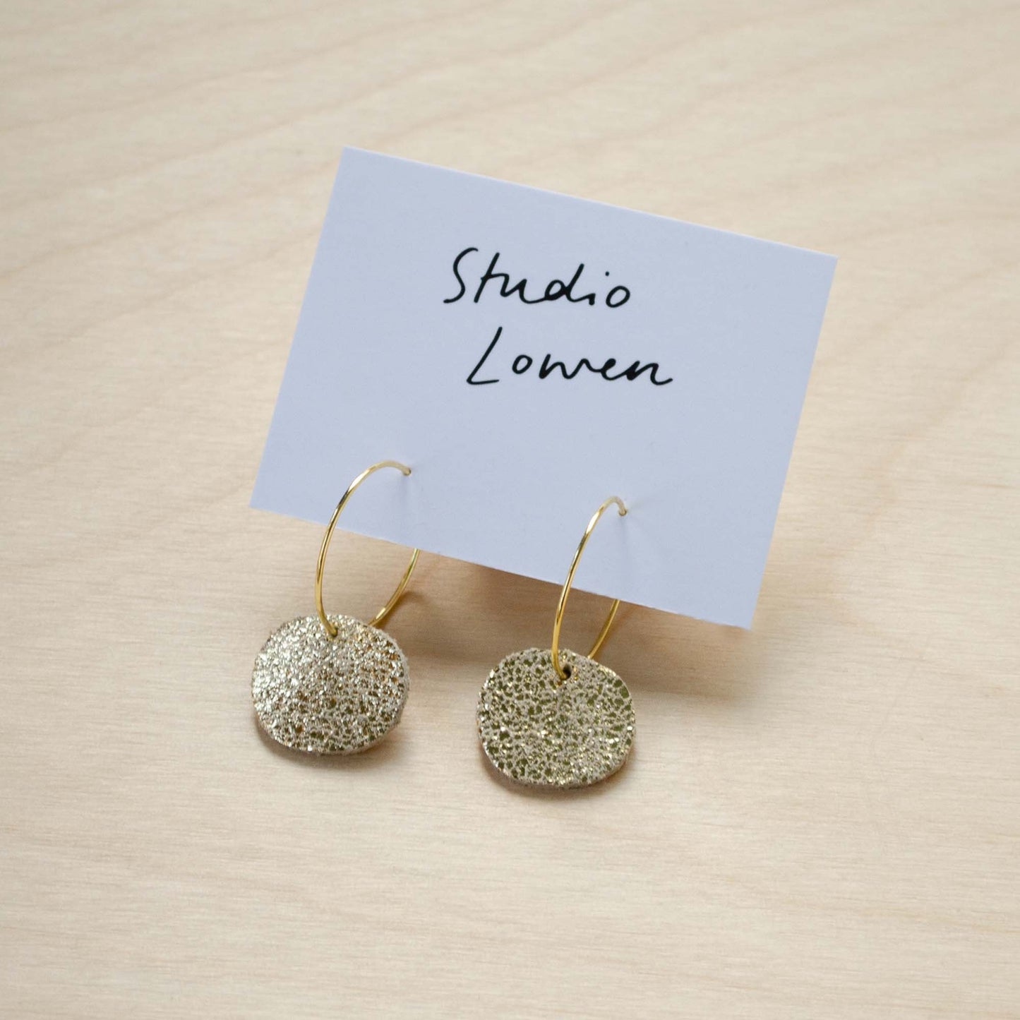 Studio Lowen - Sun Disc Charm Hoop Earrings