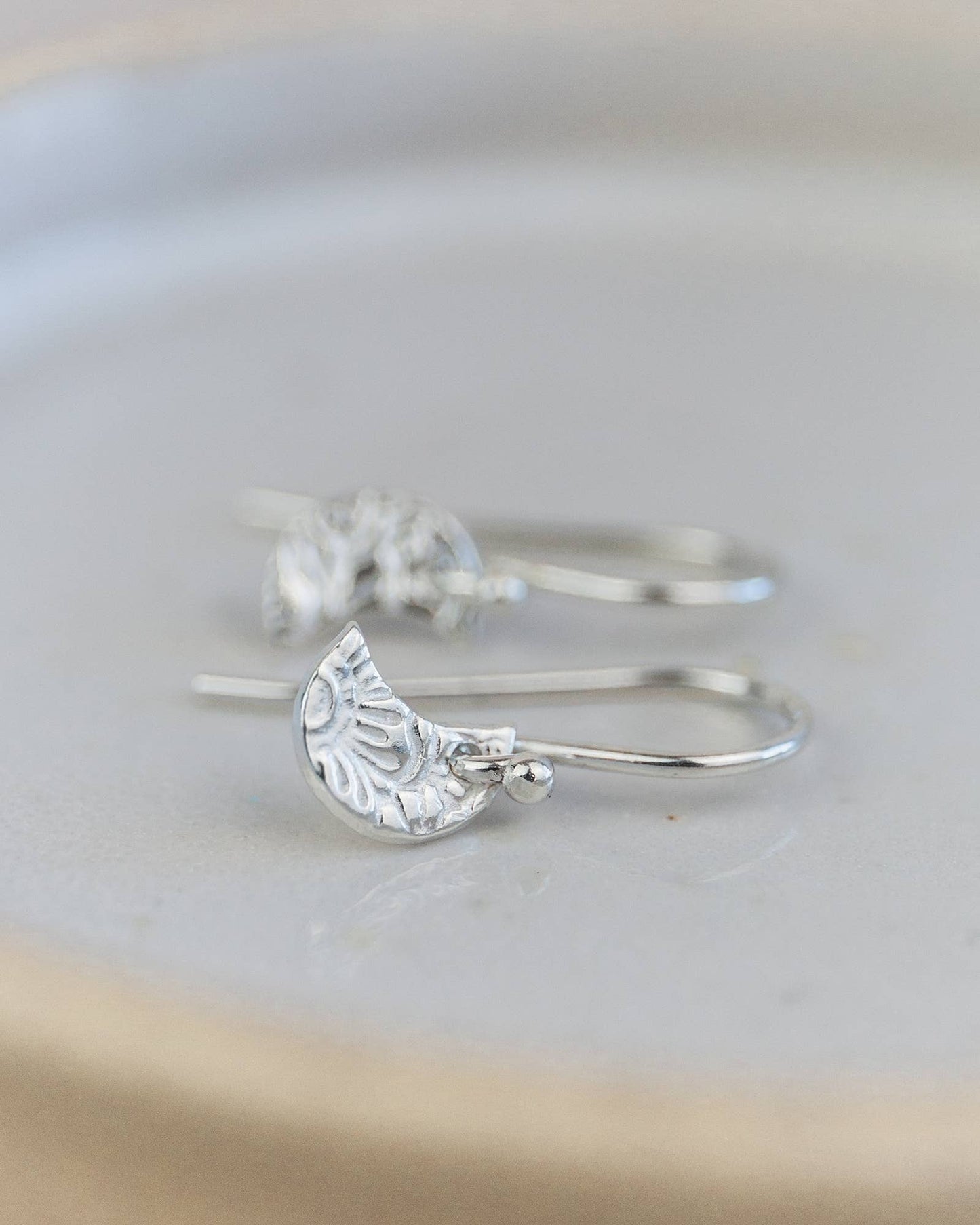 Lucy Kemp - Sterling Silver Mini Textured Earrings