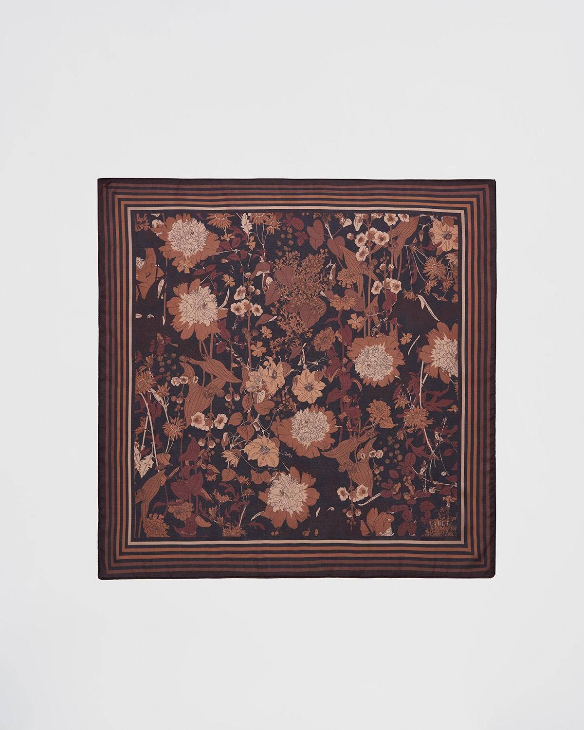FABLE Deco Blooms Black Square Scarf
