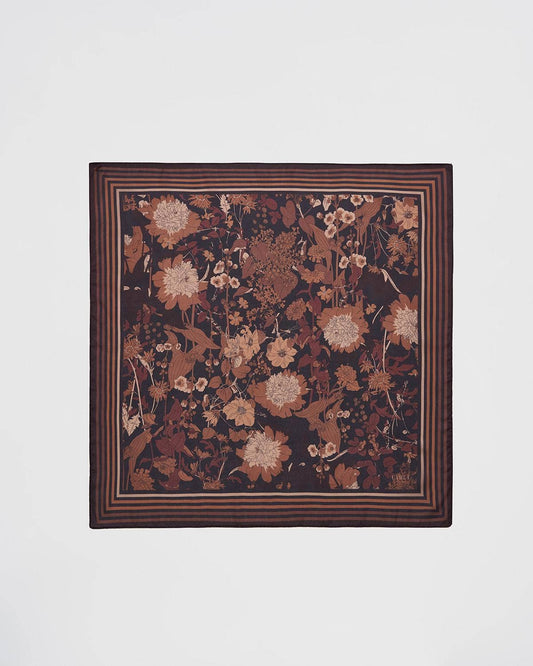 FABLE Deco Blooms Black Square Scarf