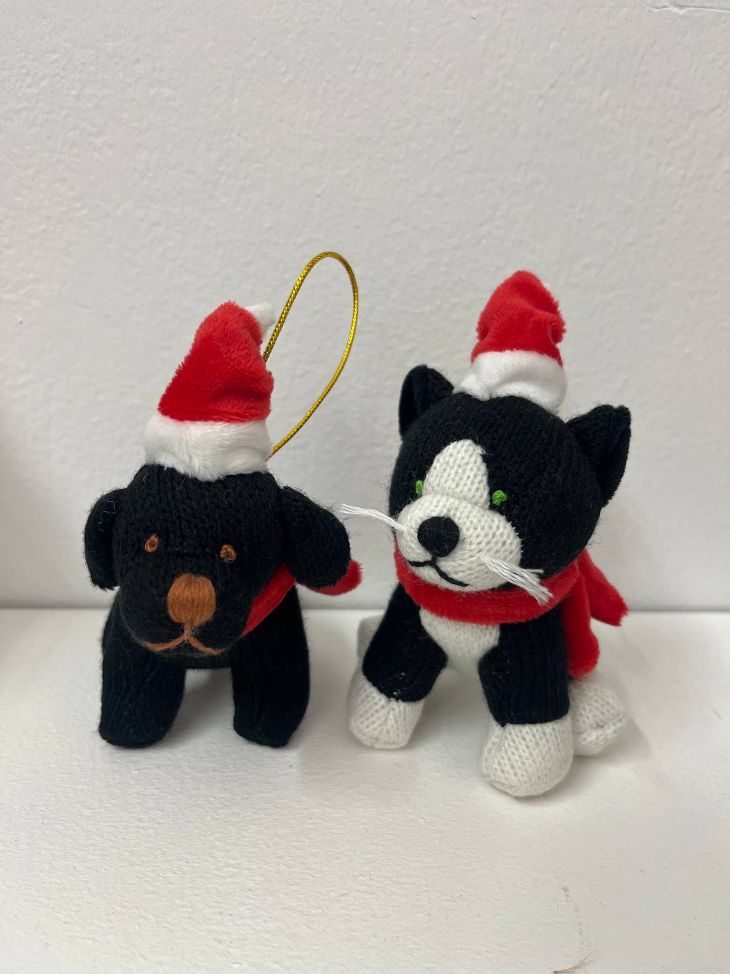 Black Dog Christmas Decoration, Knitted Dog Hanging Decor