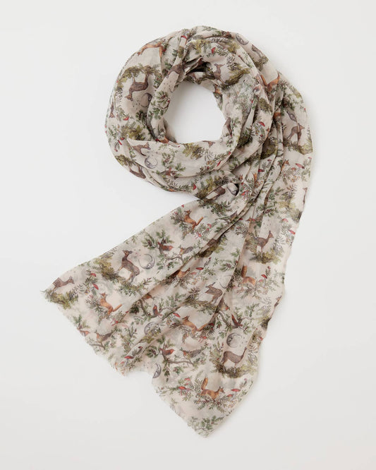 Fable - A Night's Tale - Grey Woodland Scene - Lightweight Scarf