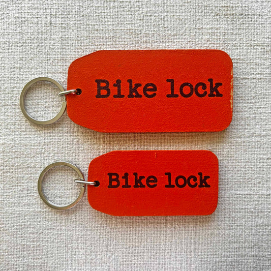 The Wooden Postcard Company - BIKE LOCK Wooden Key Tag