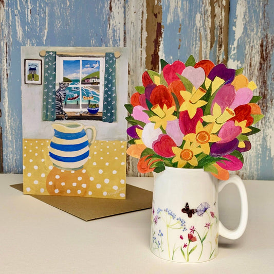 Driftwood Designs - Paper Flowers Bright Large Greetings Card