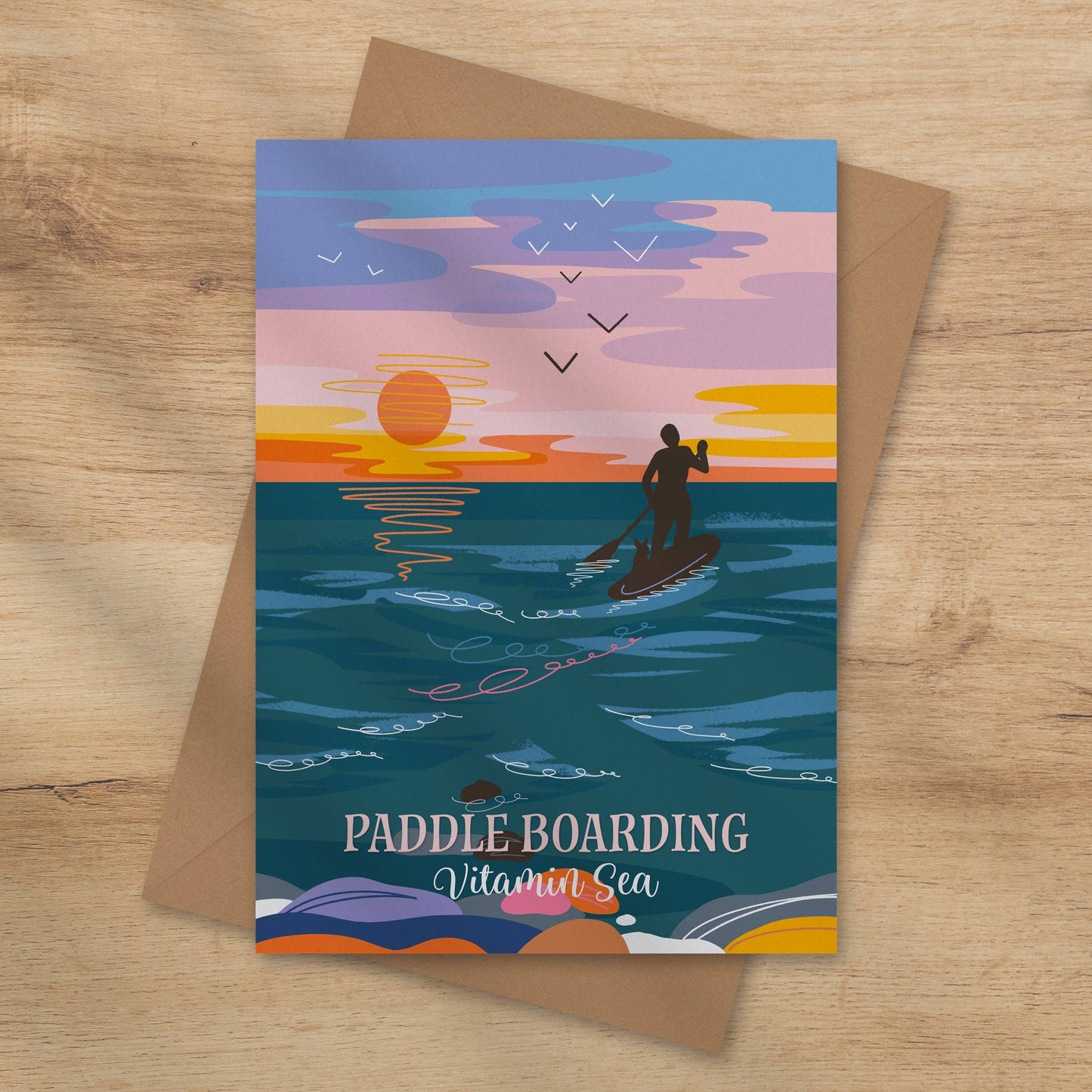 Paddle Boarding Greeting Card