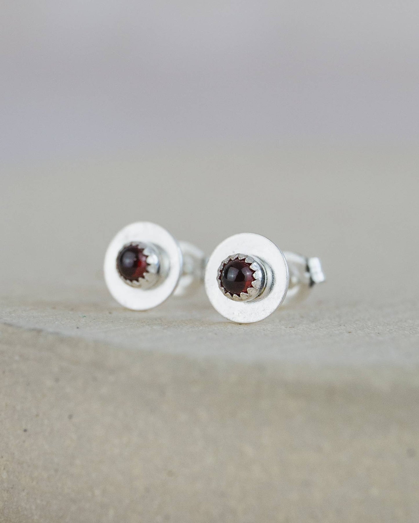 Lucy Kemp Jewellery - Sterling Silver Birthstone Disc Studs