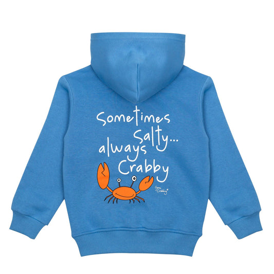 Sometimes Salty .... Always Crabby Hoodie - Sailor Blue