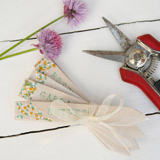Floral Herb and Vegetable Markers