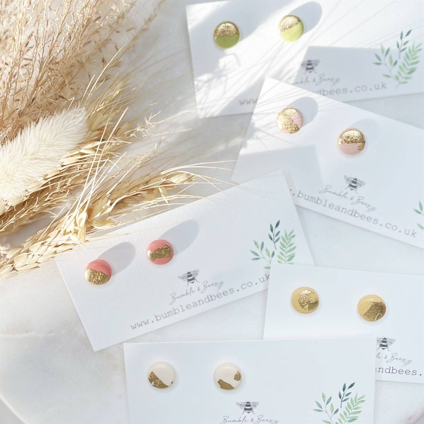 Bumble and Bees - Dainty Dot Stud Earrings - Earth Tones