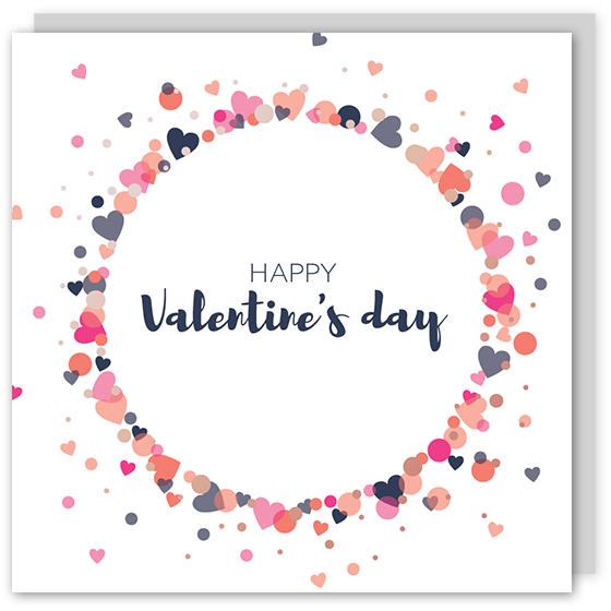 Draenog Happy Valentine's day copper foil card