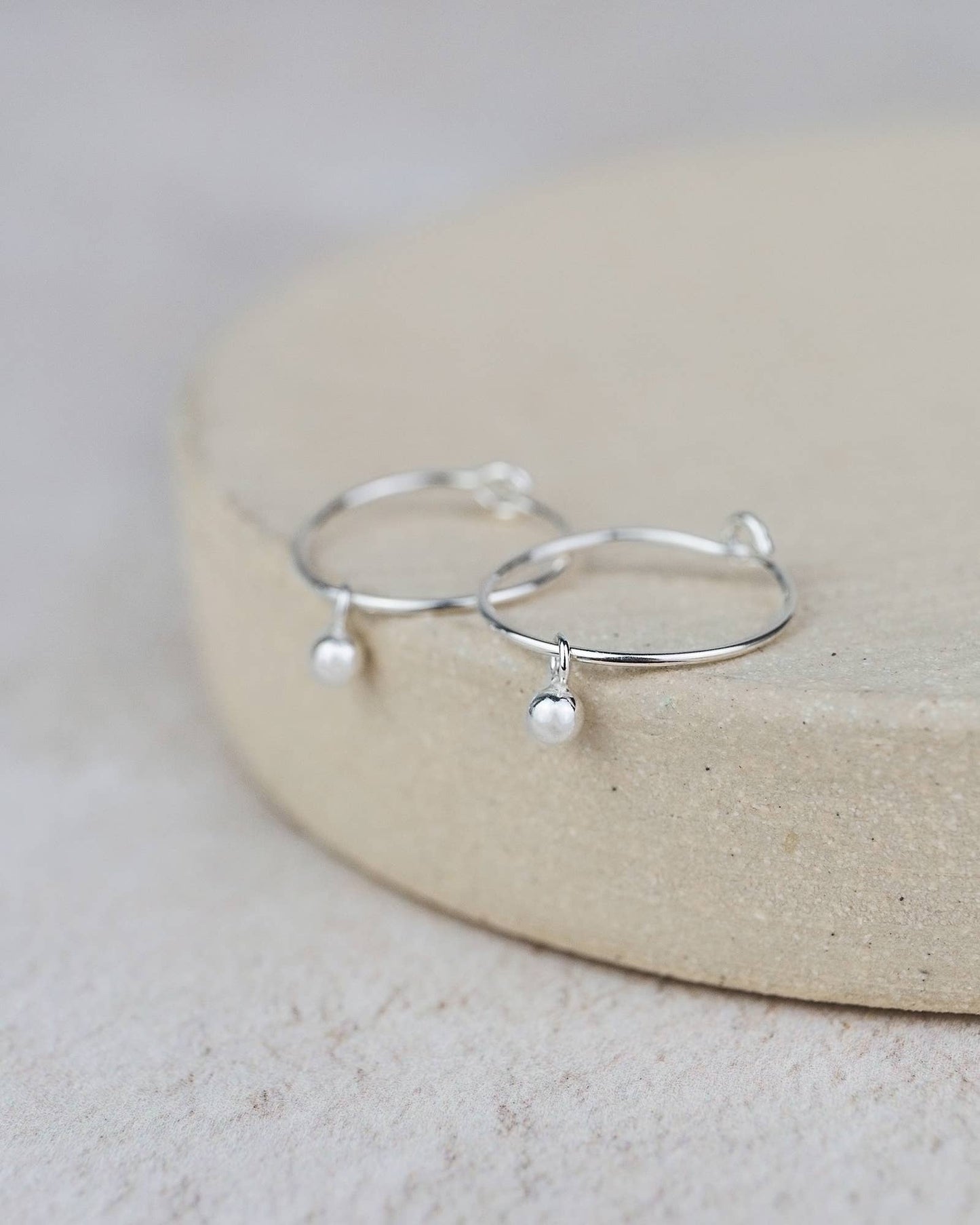 Lucy Kemp - Sterling Silver Charm Hoops
