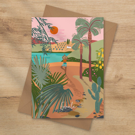 Onneke - Exhale yoga card yogi card mindfulness card wellness