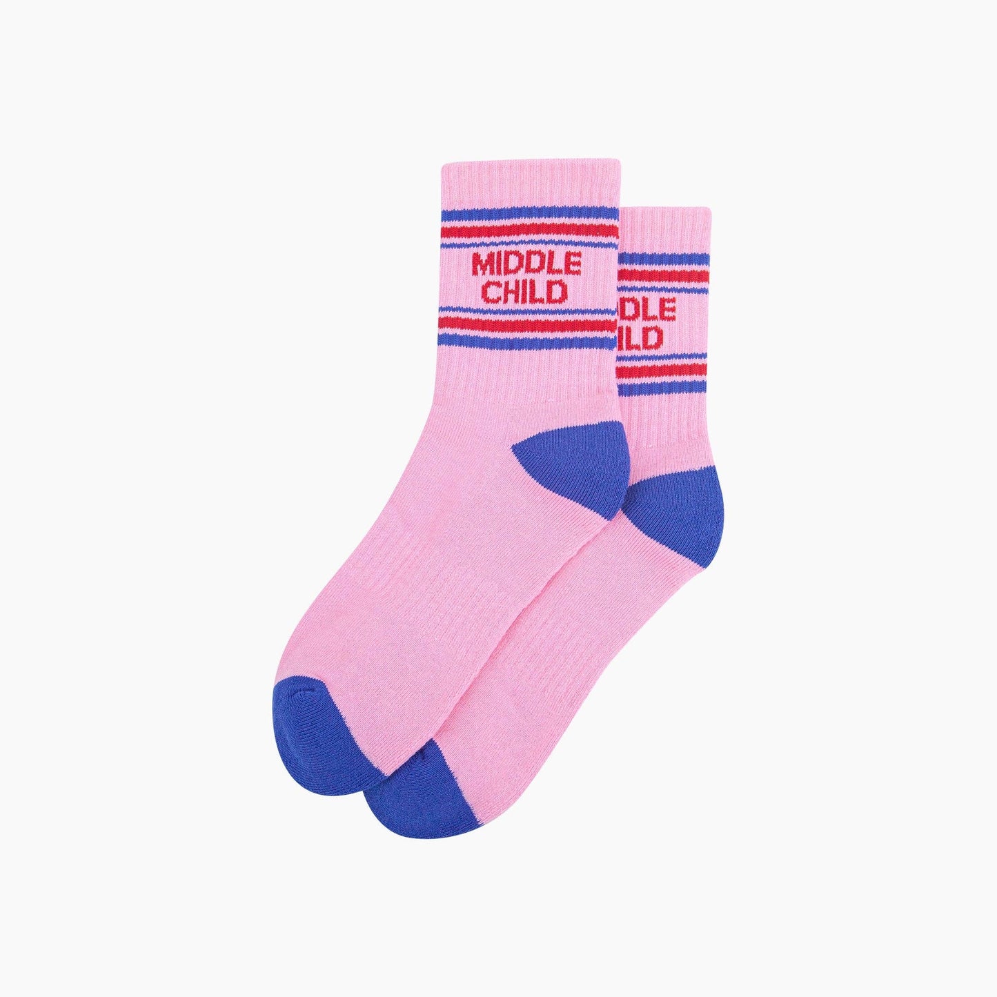 Middle Child Organic Cotton Sports Socks in Pink/Royal Blue