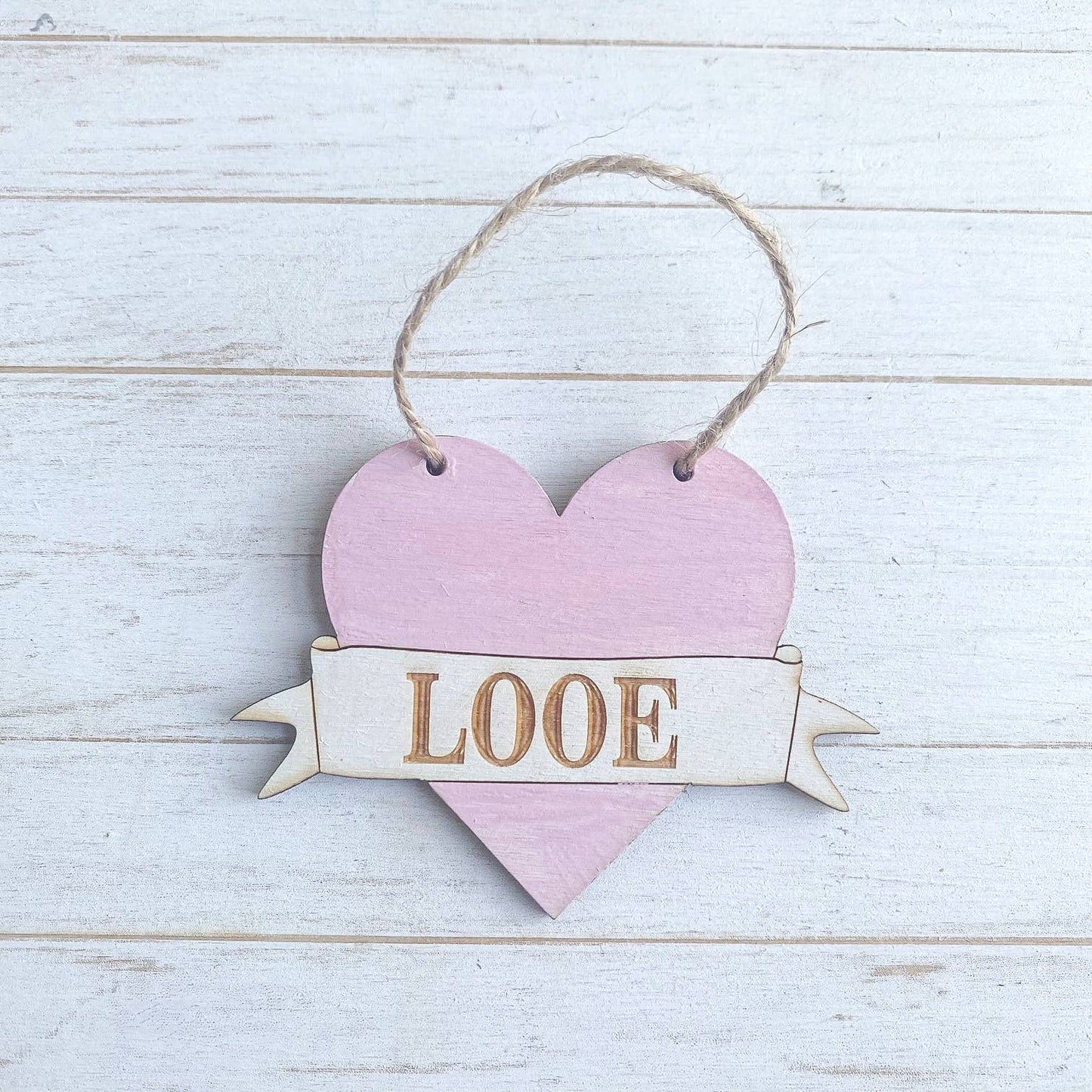 Mini Pink Heart Location Personalised Custom  Decoration