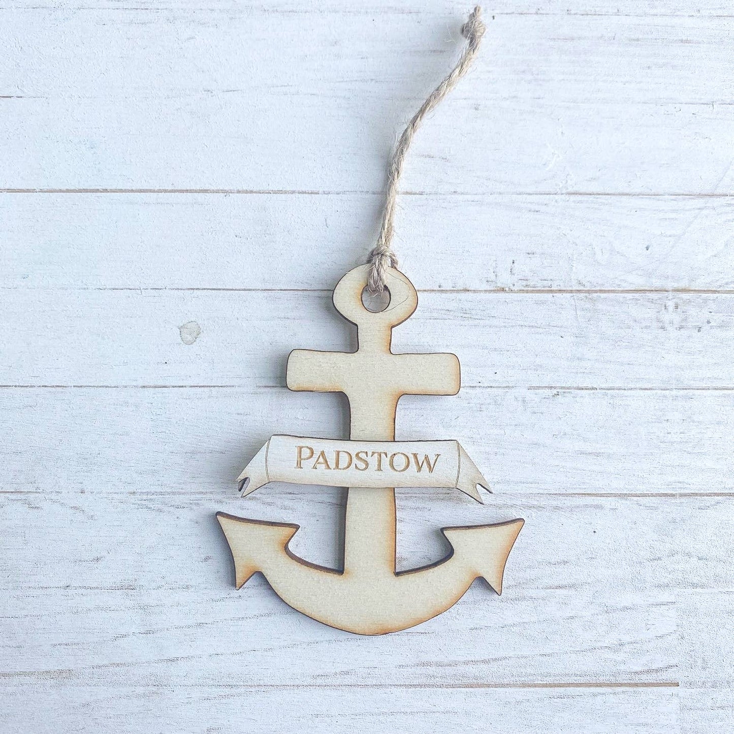 Gorgeous Little Bits - Anchor Moelfre engraved Mini Hanging Decoration