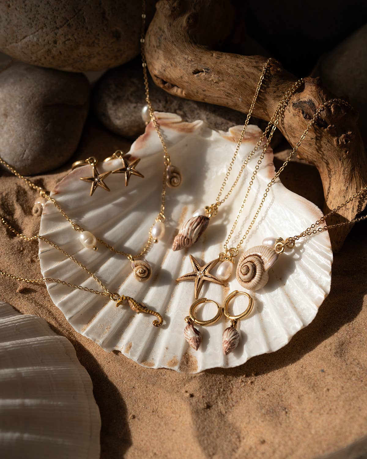 FABLE Sea Snail Shell Huggie Hoops