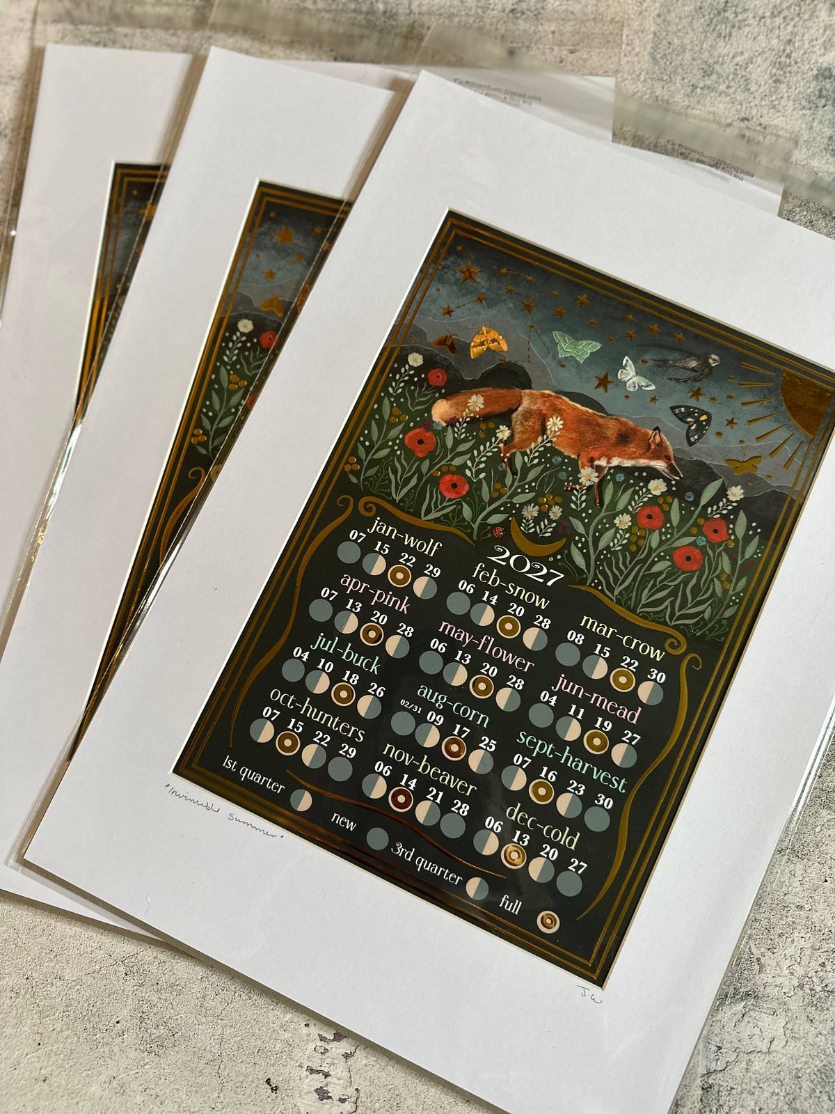 Glitter & Earth - Mounted moon calendar 2027