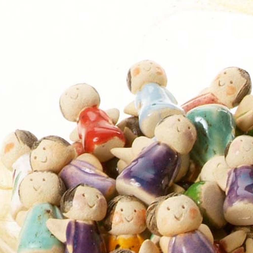 Good Luck Mini Angel Figurines Ceramic Tiny Guardian Angels