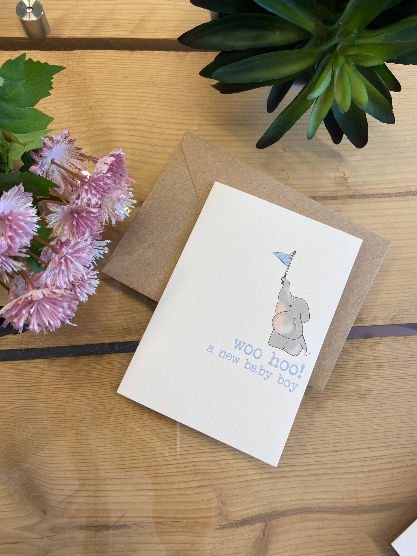 Woo Hoo - Baby Boy - Greetings Card