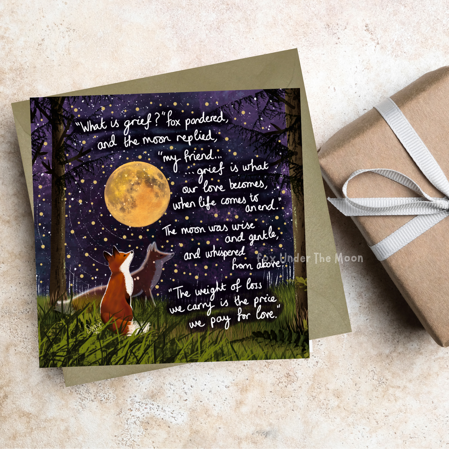 'Grief' - Greeting Card From Fox Under The Moon