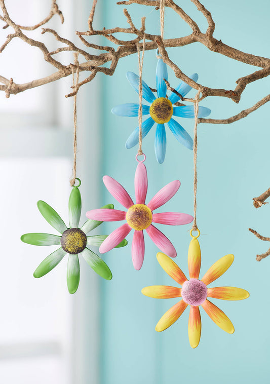 Namaste - Hand Painted Daisy Metal Decoration