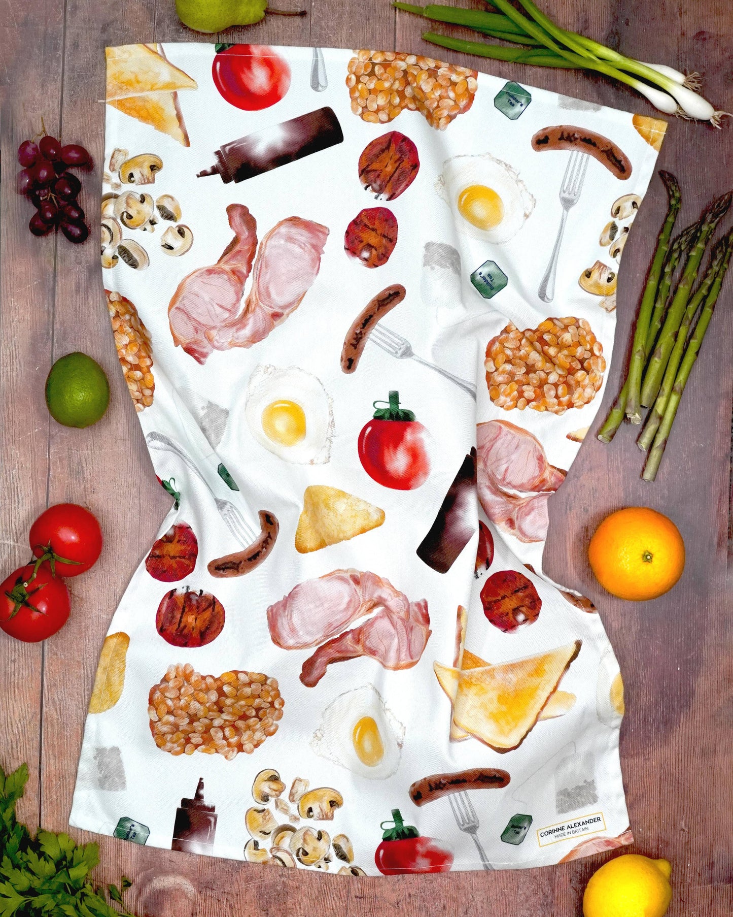 Full English Tea Towel - British Made - Fun Novelty Gift