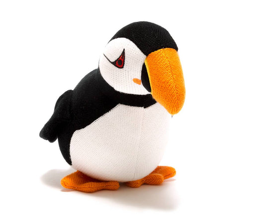 Best Years Ltd - Puffin Soft Toy,  Knitted Cuddly Seabird Toy