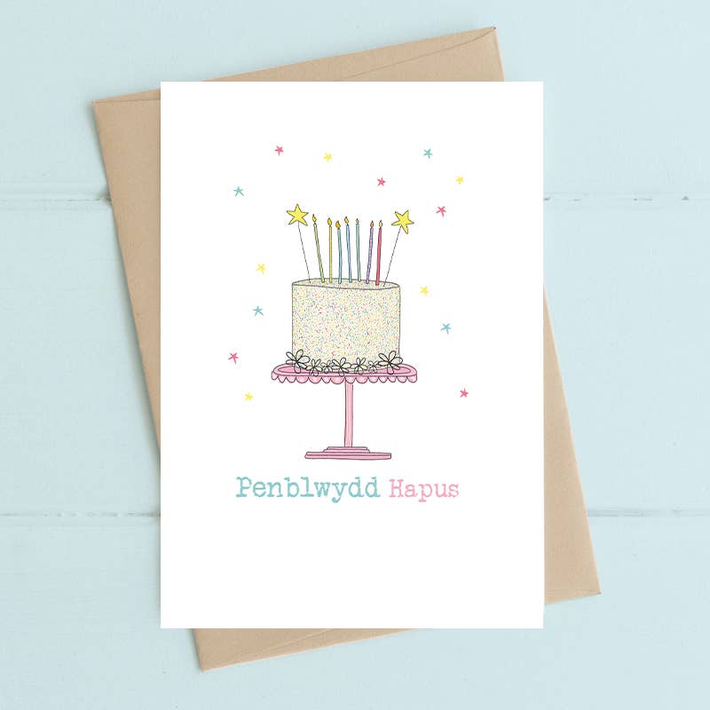 Welsh Card - Penblwydd Hapus (Happy Birthday)