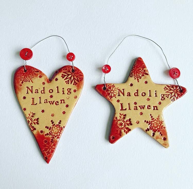 Merry Christmas Star/Bauble Tree Decoration from Wales