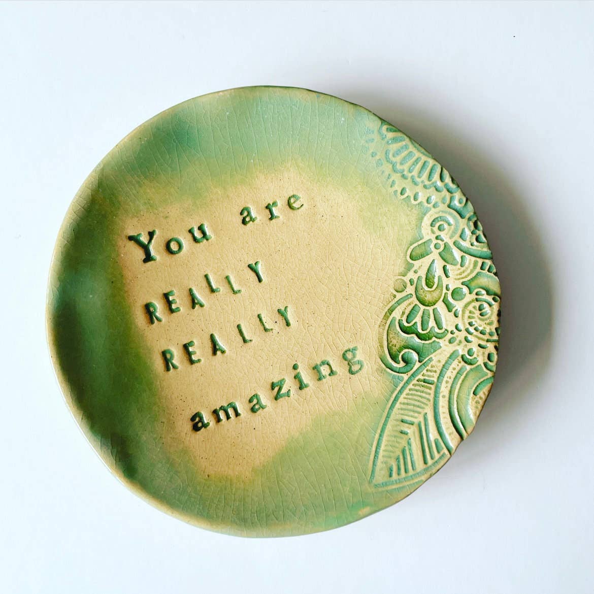 Ceramic Jewelry Dish, "You Are Amazing" Trinket Dish