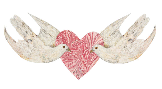  Clare O’Neill Artworks - Two love doves birch plywood decoration 