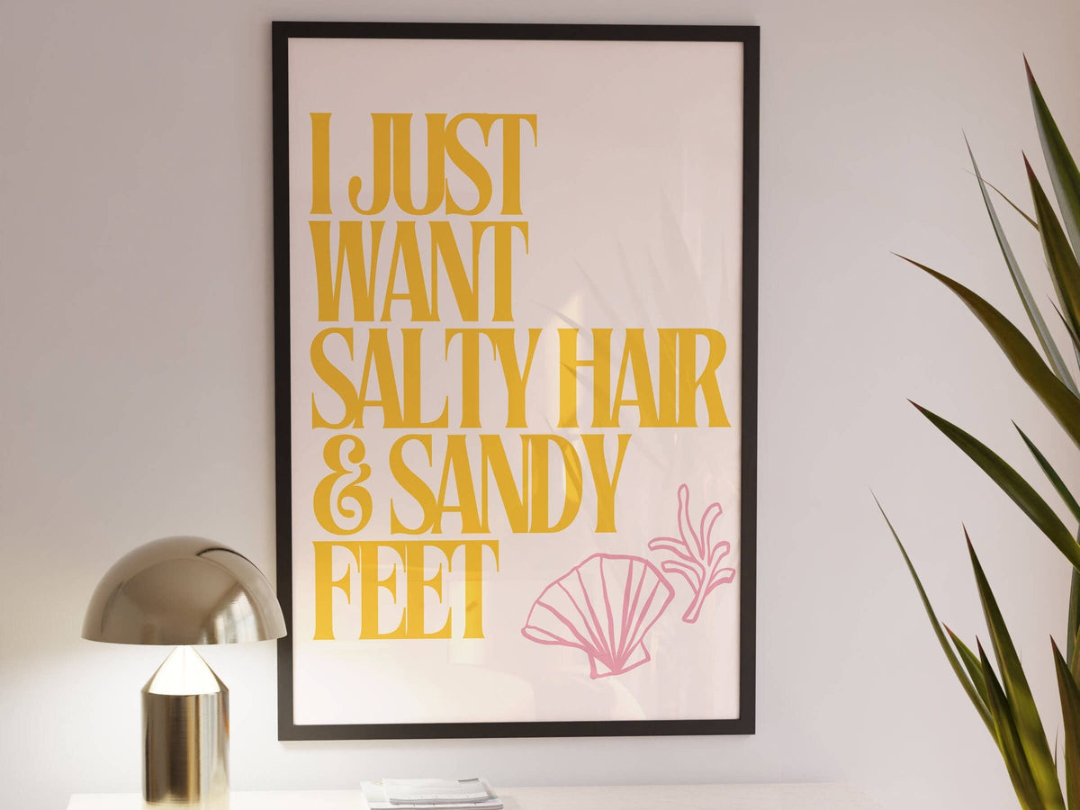 ON THE BEACH | Seaside Art, Modern Print, Trendy Poster