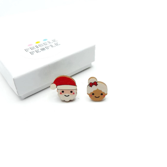 Santa Earrings, Christmas Earrings, Holiday Earrings