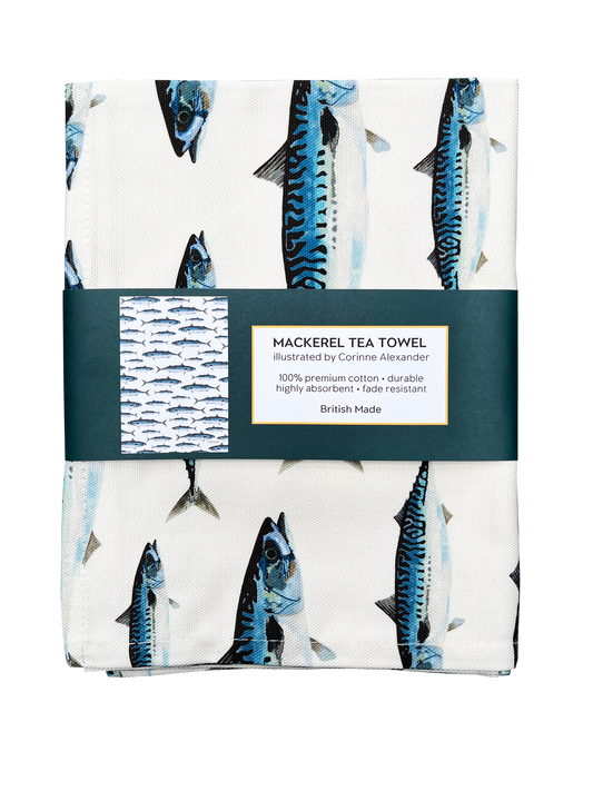 Mackerel Tea Towel – 100% Cotton - Seaside Kitchen Towel
