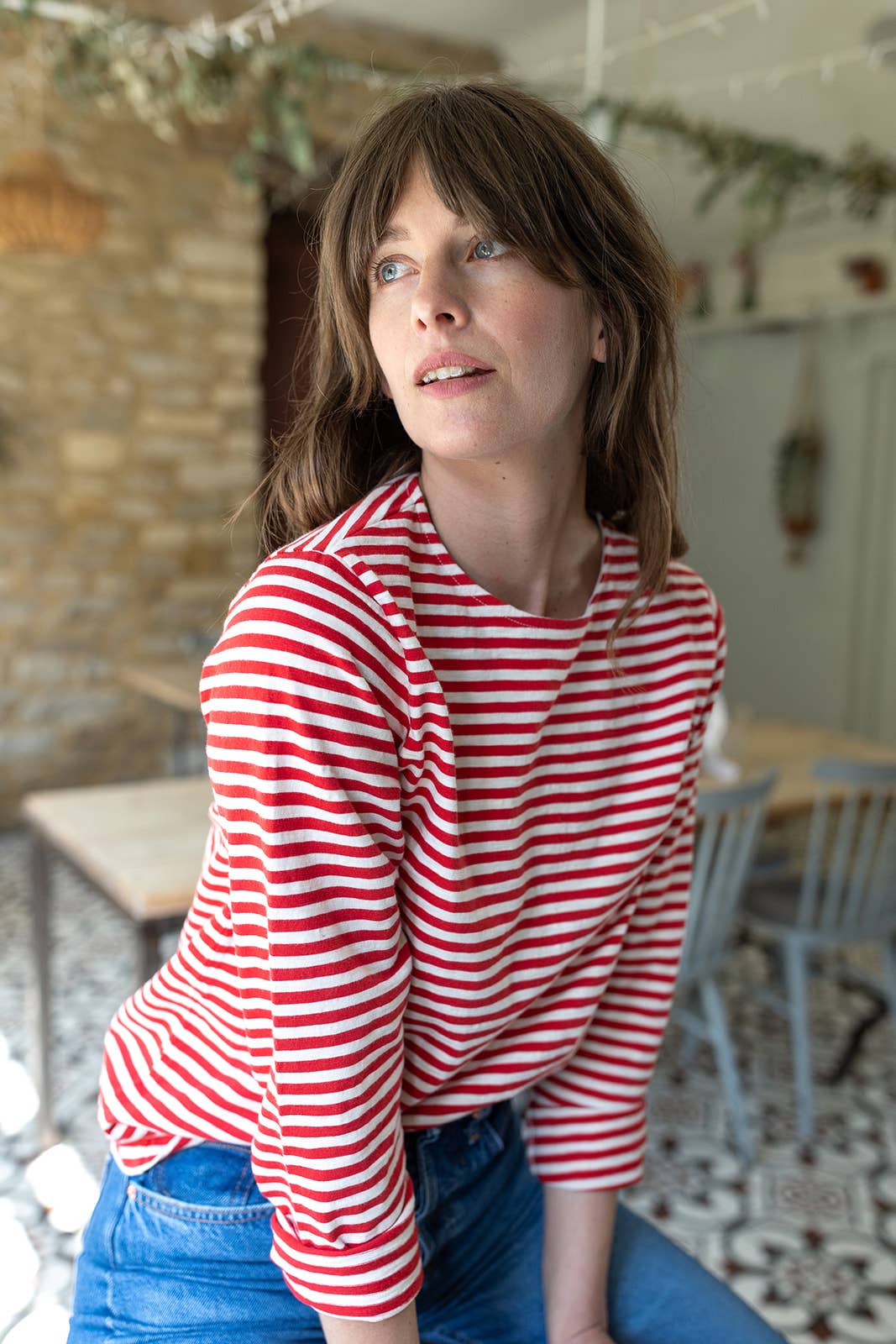 Sadie Slub Red/Ecru Stripe: 14 / Red/Ecru Stripe / 100% Organic Cotton