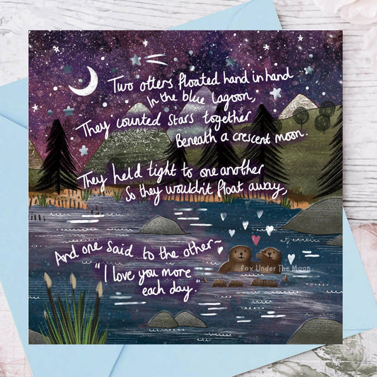 'Hand In Hand' - Foiled Greeting Card by Fox Under The Moon
