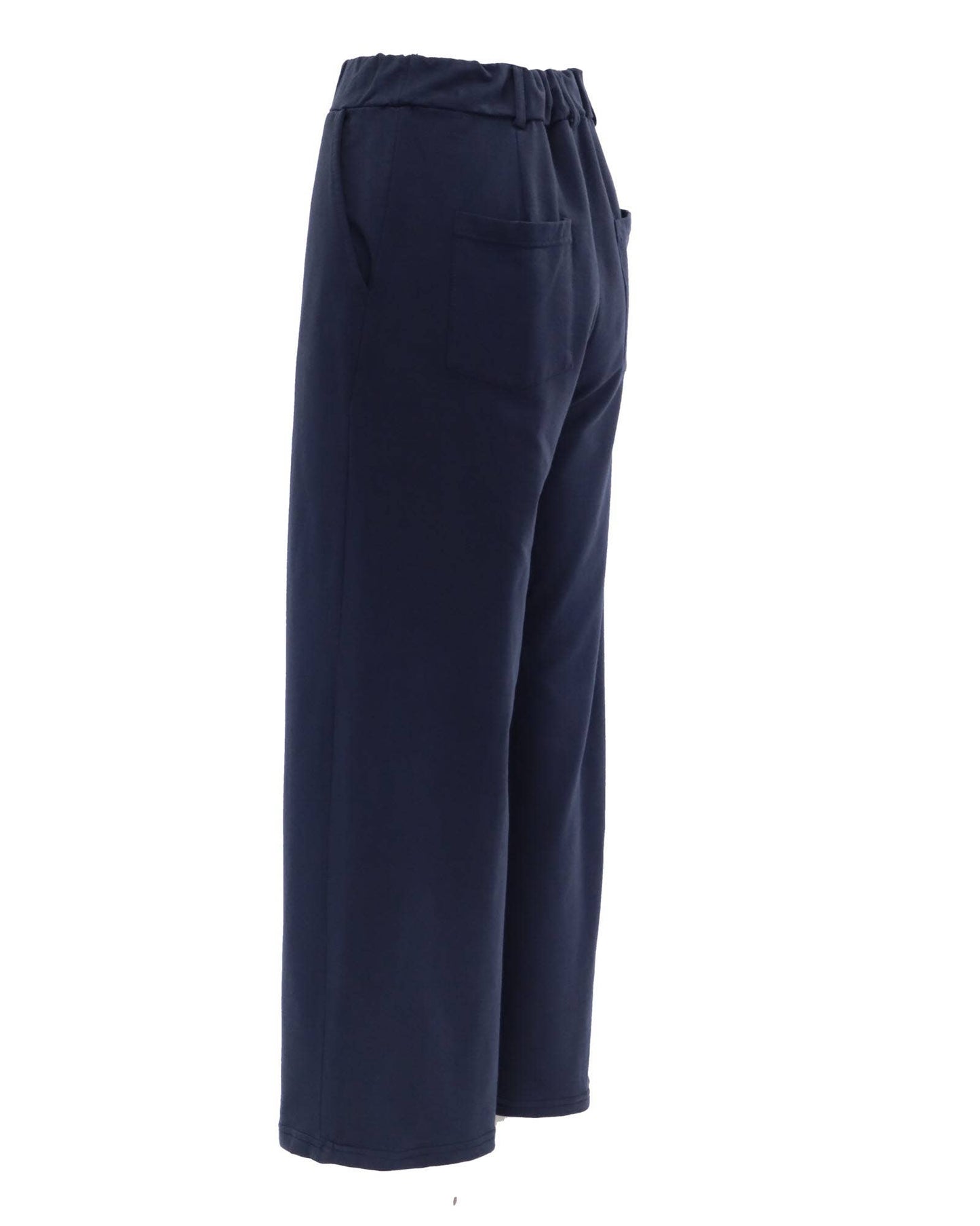 Cadenza Wide Leg Cotton Jersey Trousers: Pink Peppercorn / Small
