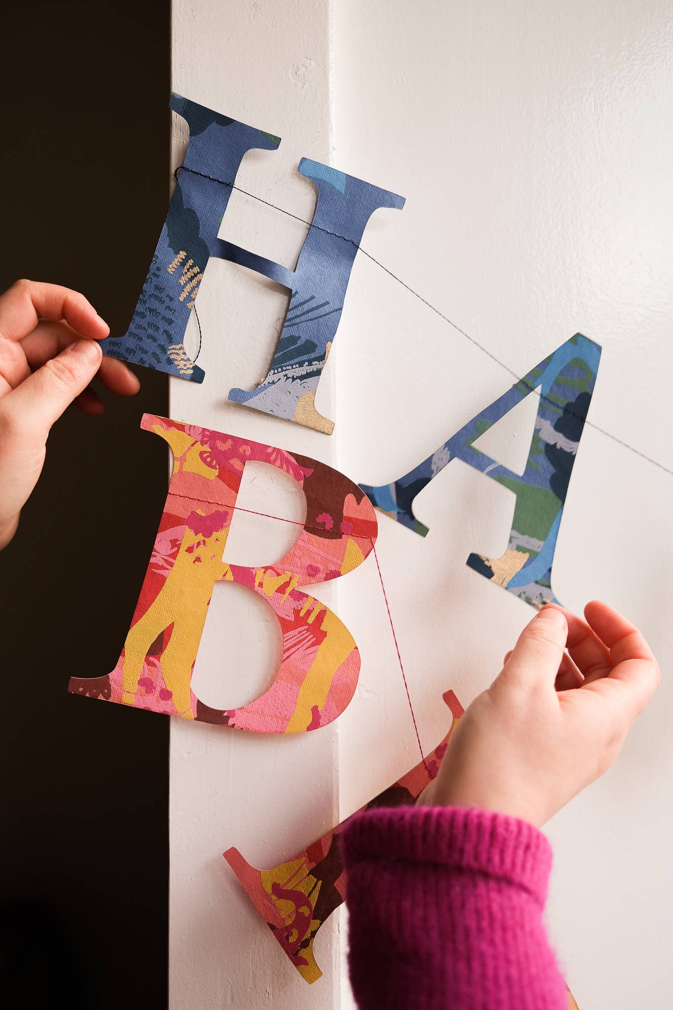 East End Press Happy Birthday - Recycled Blue Mix Sewn Garland