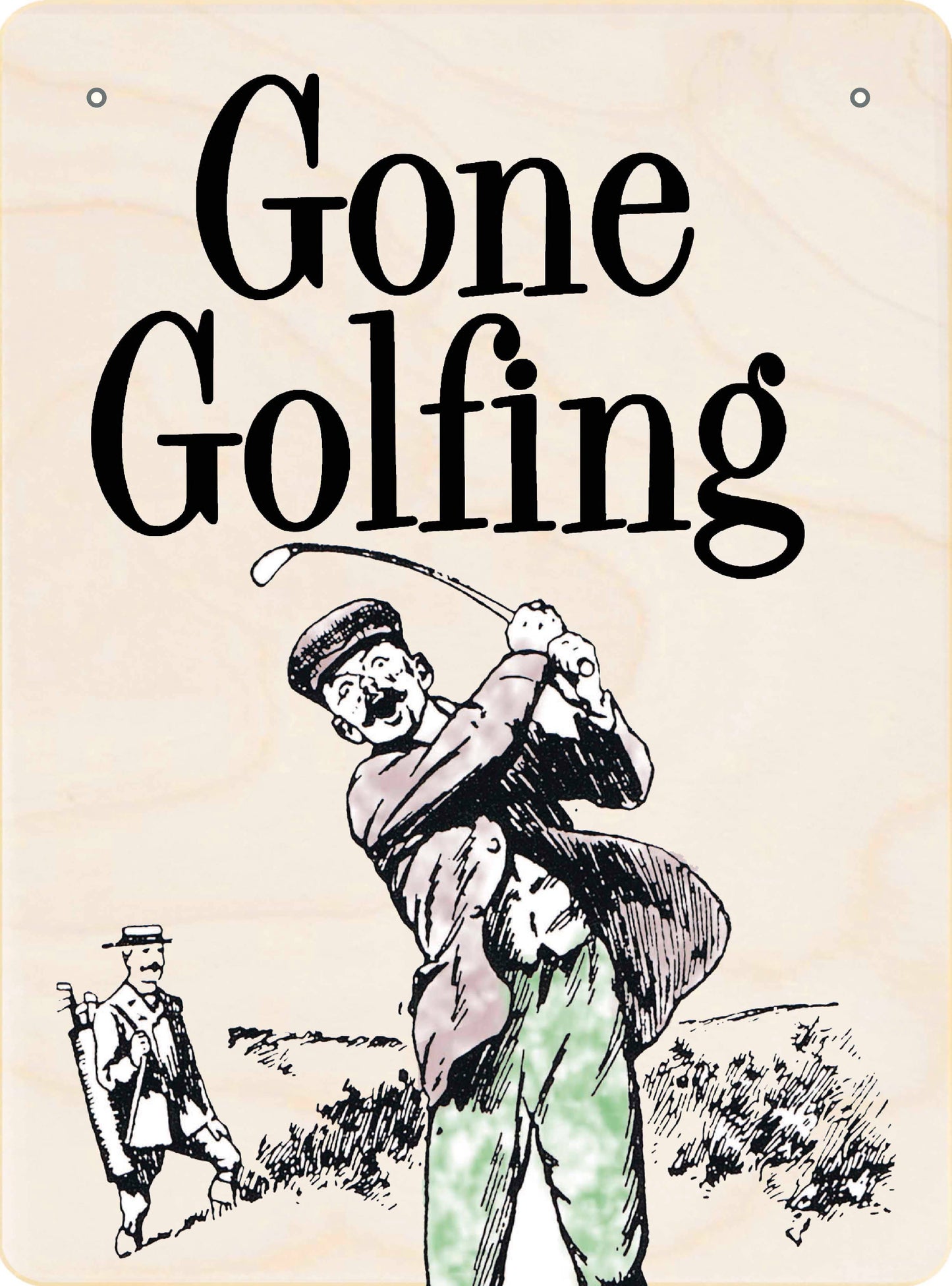 The Wooden Postcard Company - GONE GOLFING wooden mini sign