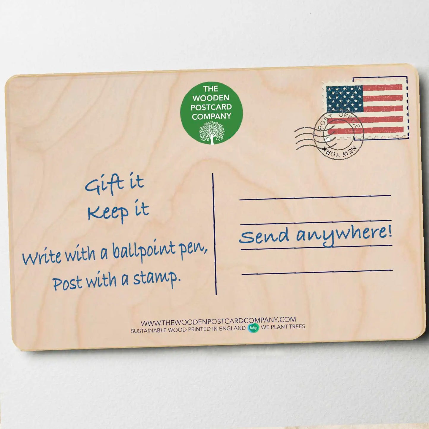The Wooden Postcard Company - Puffin - Eco-friendly card