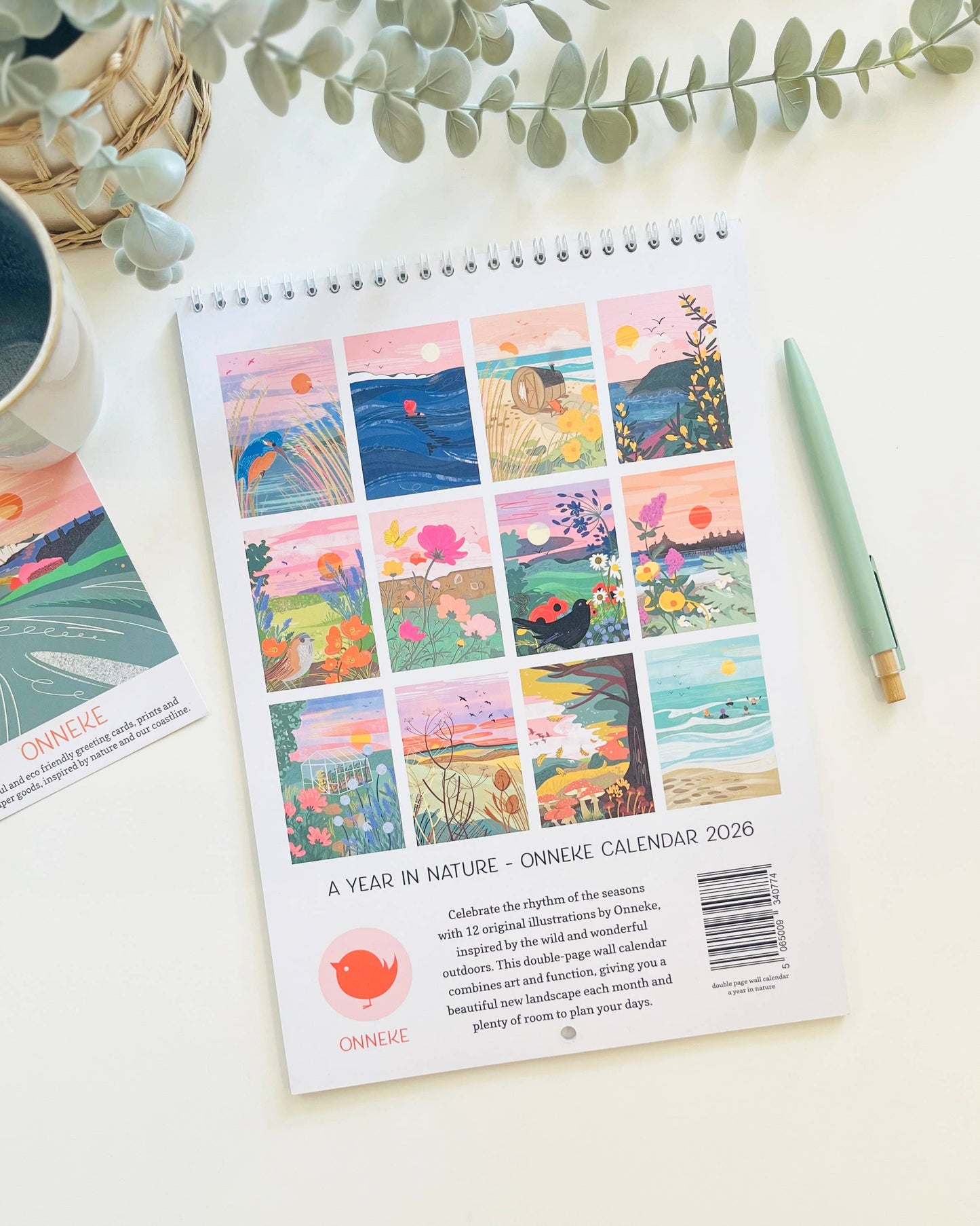 A Year in Nature 2026 Wall Calendar - Double Page A4