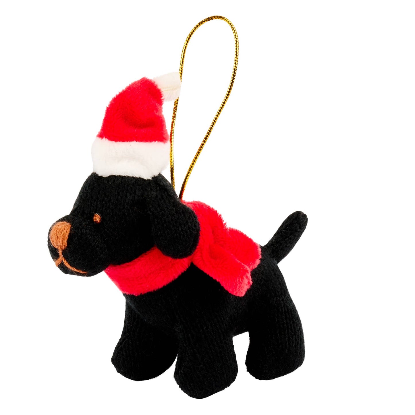 Black Dog Christmas Decoration, Knitted Dog Hanging Decor