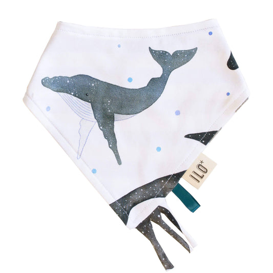 ILO Whales Organic Reversible Bandana Bib