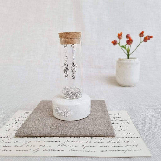 Seahorse Earrings in a Bottle