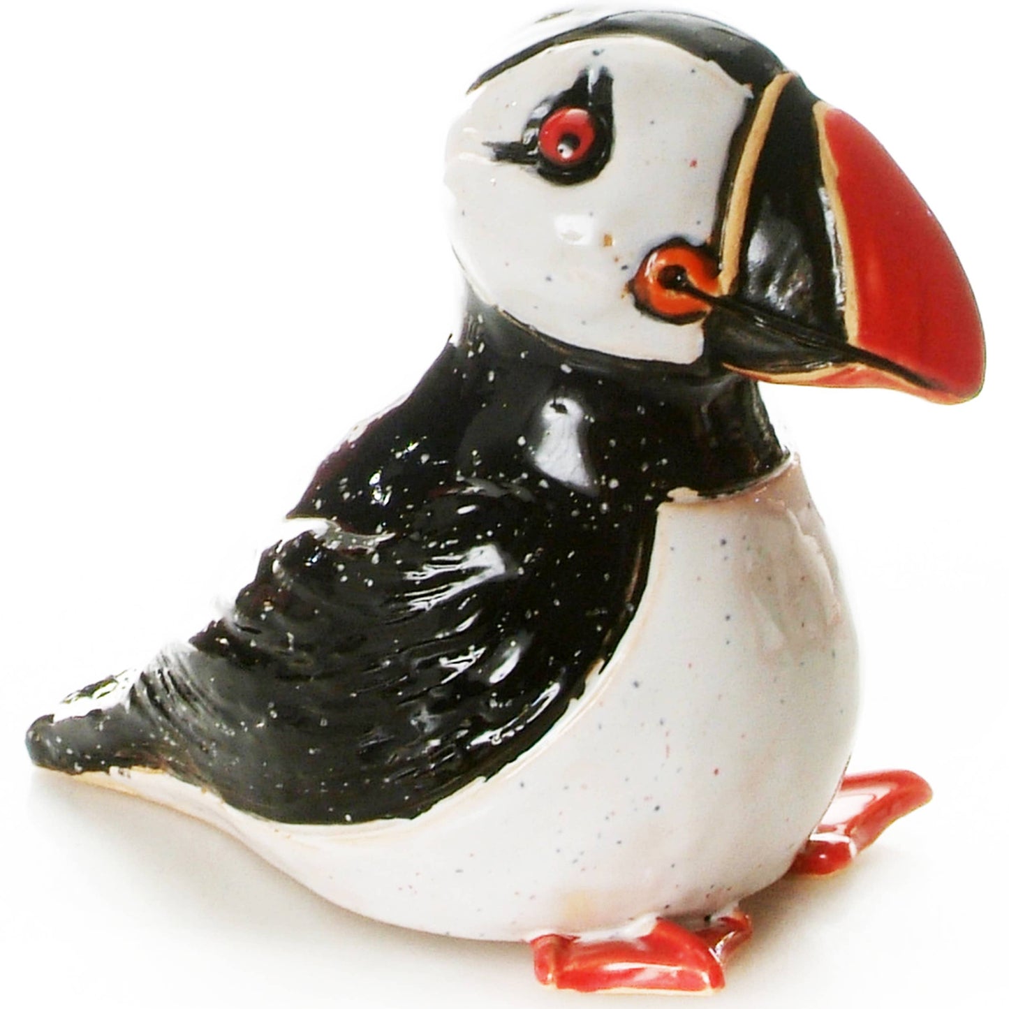 Puffin Sitting Handmade Ceramic Figurine