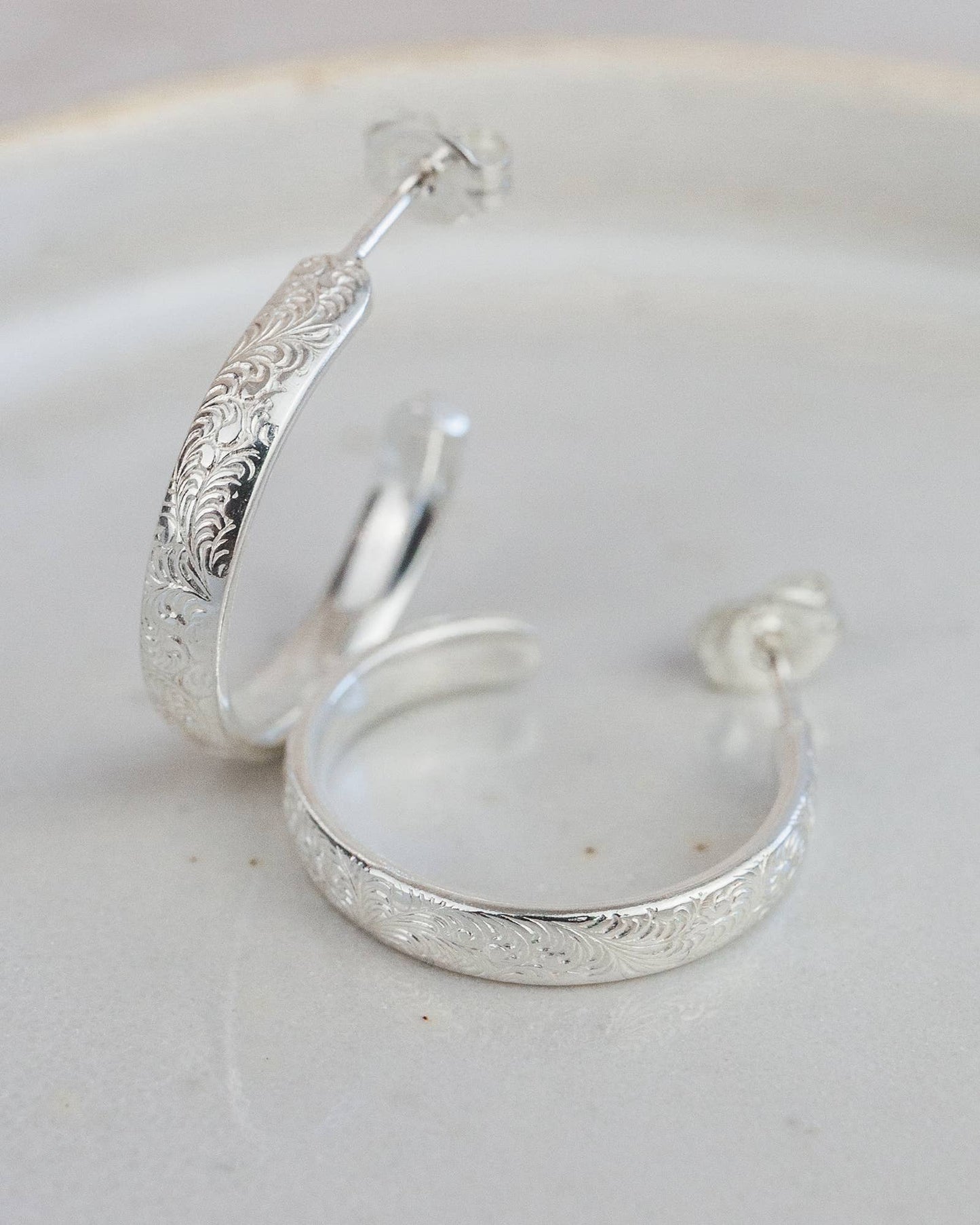 Lucy Kemp - Sterling Silver Everyday Lace Hoops